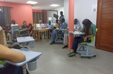 séance de travail au plateau de formation de l'EFS de FANN